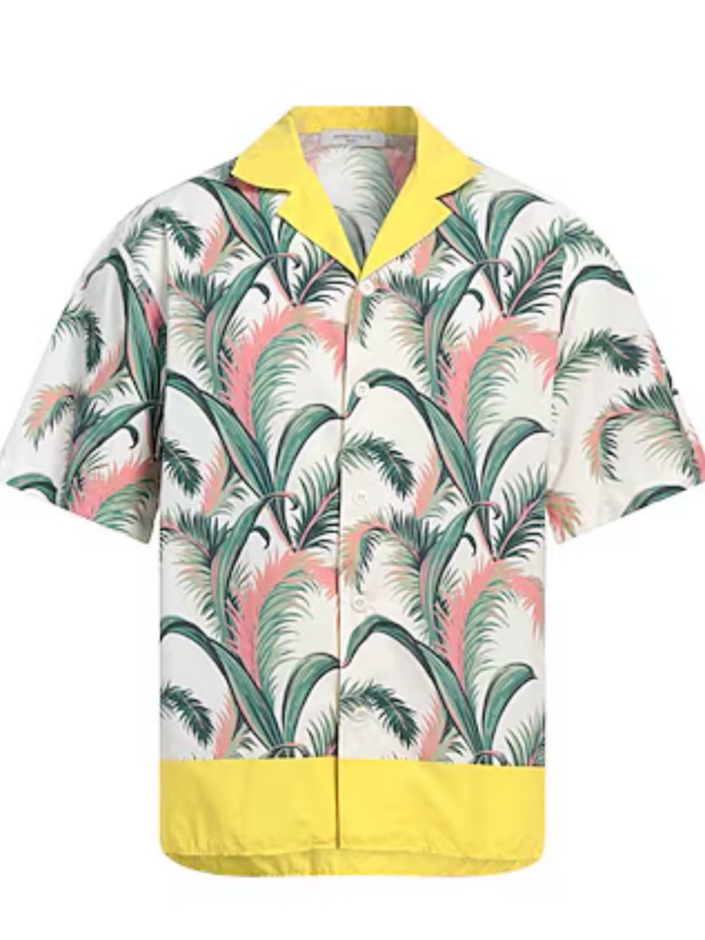 Maison Kitsune Botanical Print Short Sleeve Hawaiian Shirt S Camp Shirt NWT